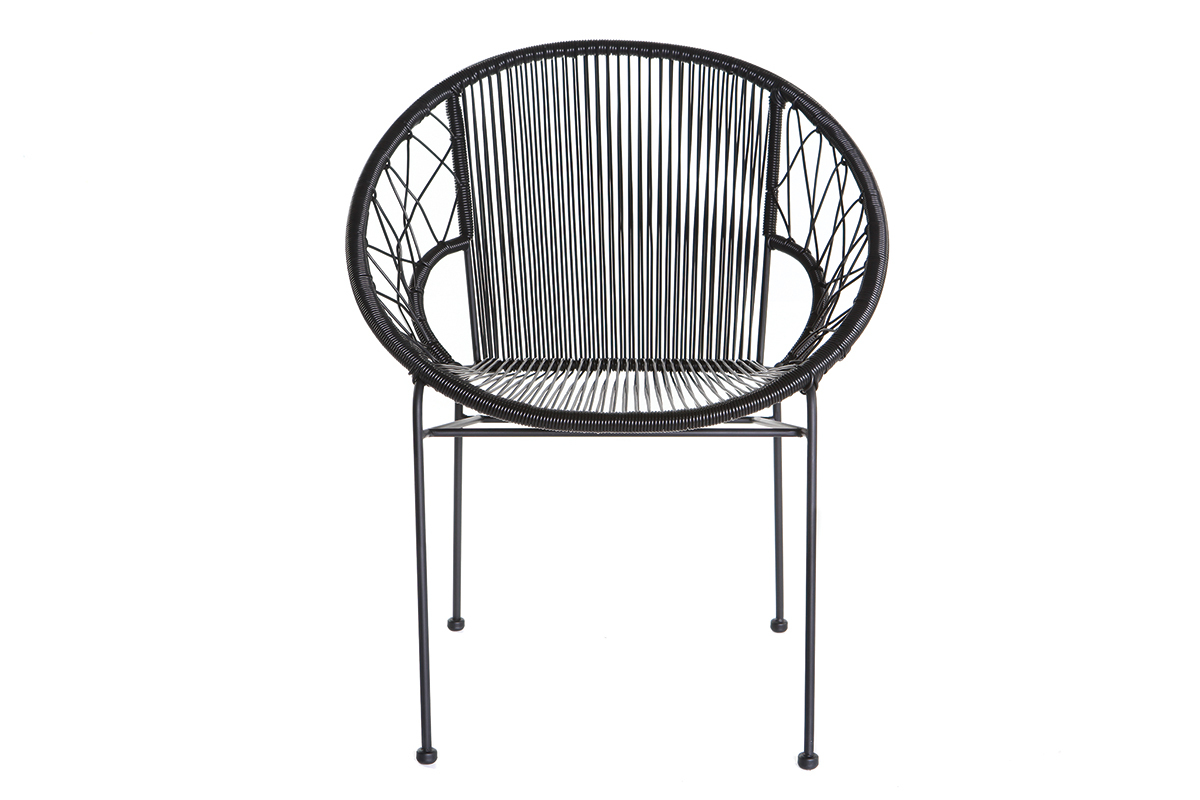Chaises de jardin en fils de r�sine noir (lot de 2) FIZZ