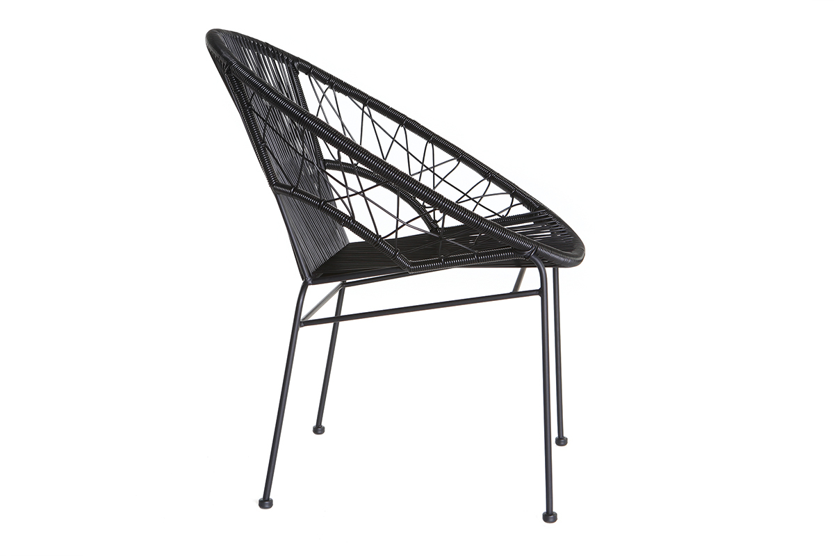 Chaises de jardin en fils de r�sine noir (lot de 2) FIZZ