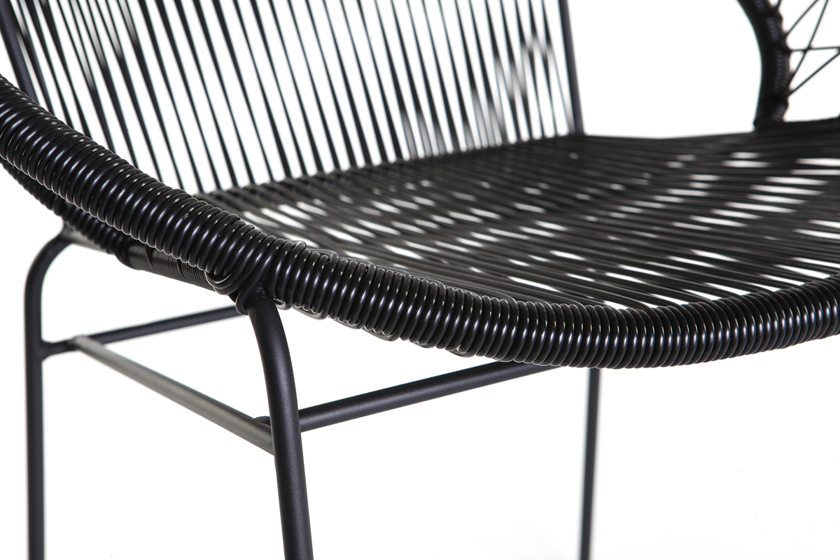 Chaises de jardin en fils de r�sine noir (lot de 2) FIZZ