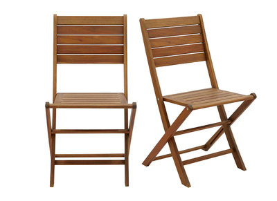 Chaises de jardin pliantes en bois massif (lot de 2) CANOPEE