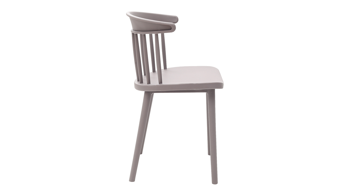 Chaises design  barreaux grises intrieur / extrieur (lot de 2) HOLLY