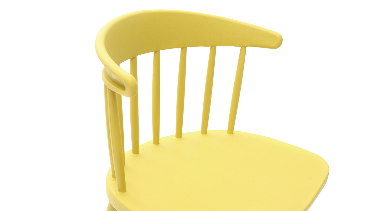 Chaises design  barreaux jaunes intrieur / extrieur (lot de 2) HOLLY