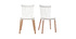 Chaises design bicolores blanc et bois (lot de 2) GAMBO