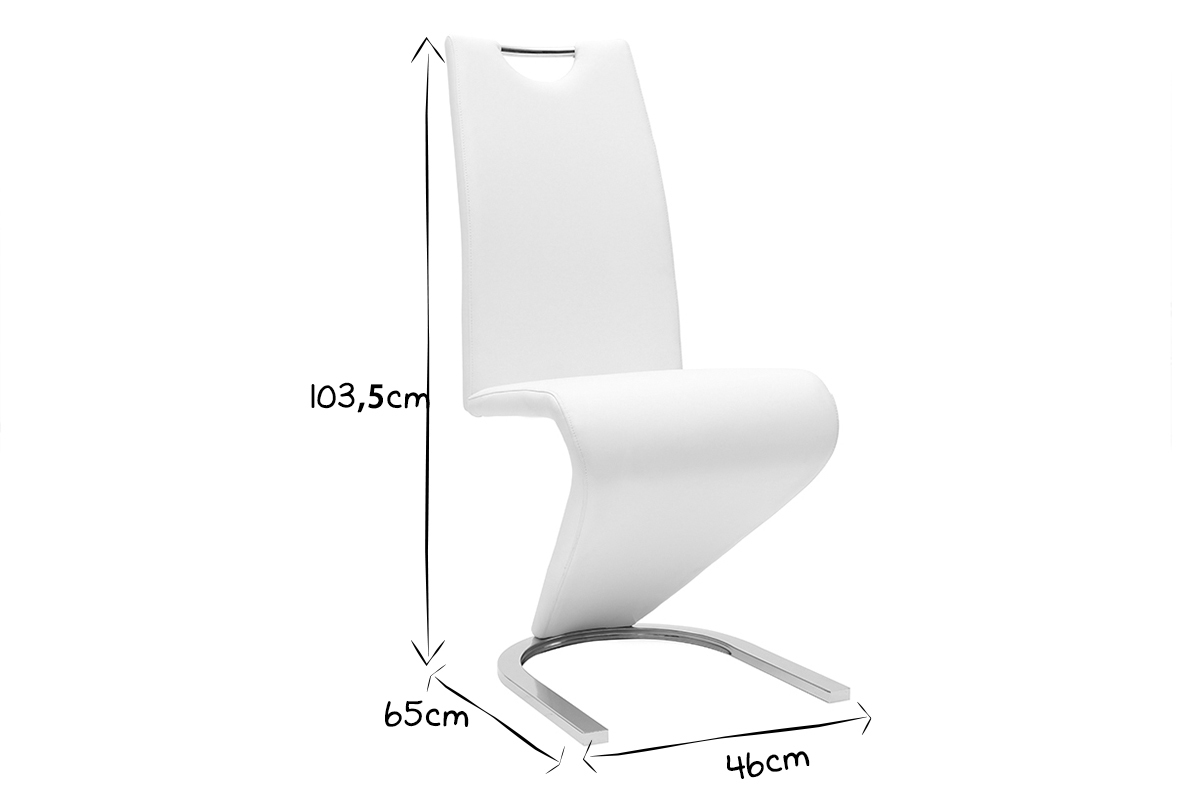 Chaises design blanc (lot de 2) ANGY