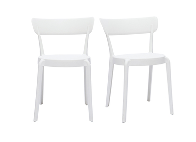 Chaises design blanches empilables intérieur - extérieur (lot de 2) RIOS