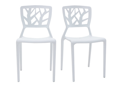 Chaises design blanches empilables - lot de 2 KATIA