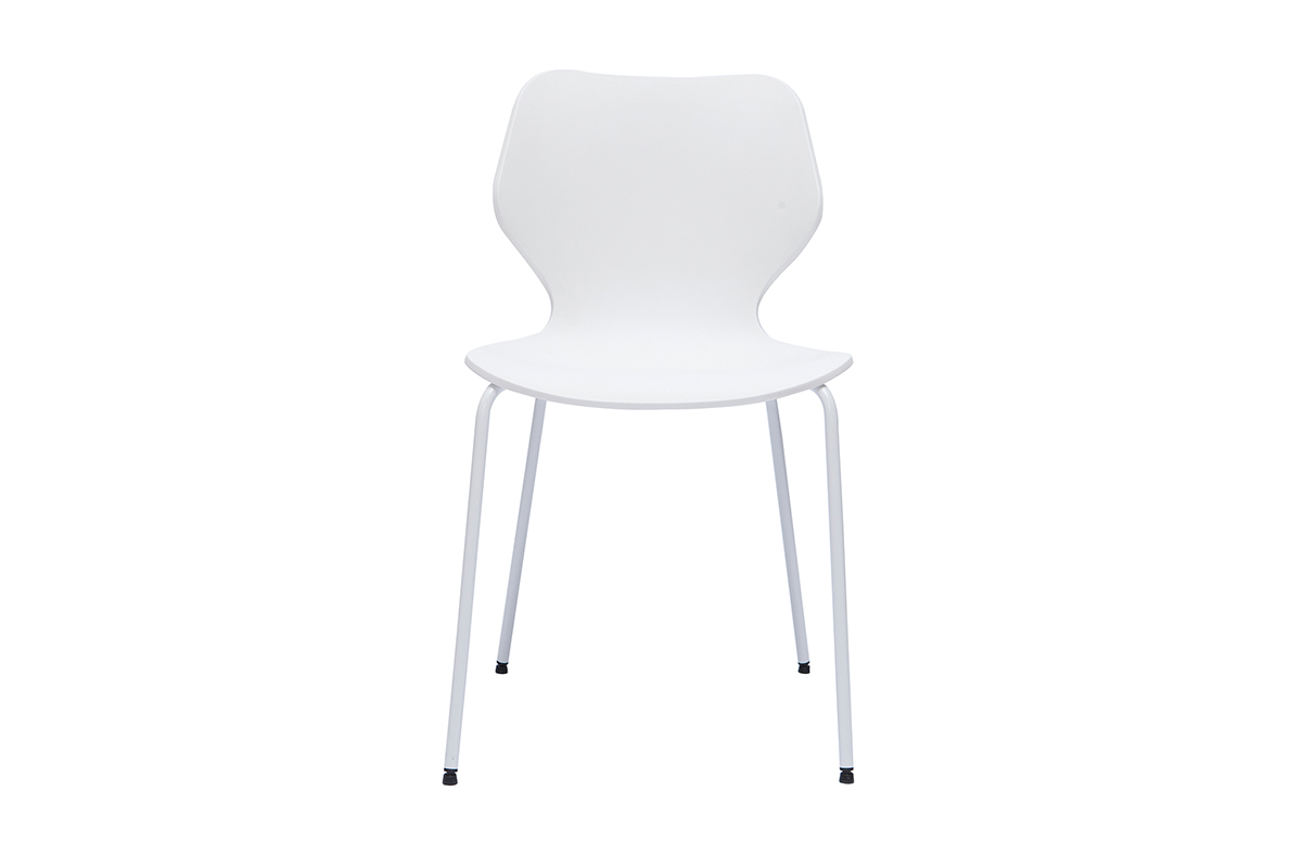 Chaises design blanches intrieur - extrieur (lot de 2) FLIP