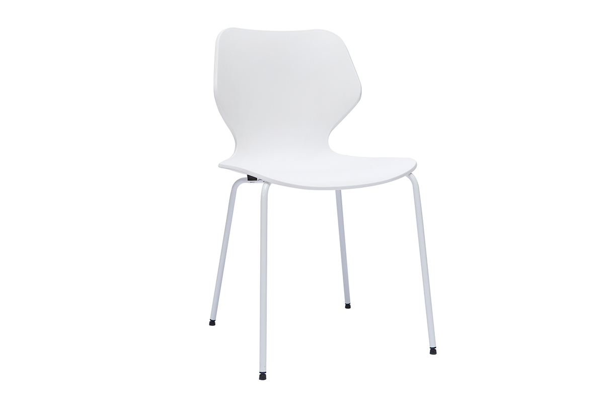 Chaises design blanches intrieur - extrieur (lot de 2) FLIP