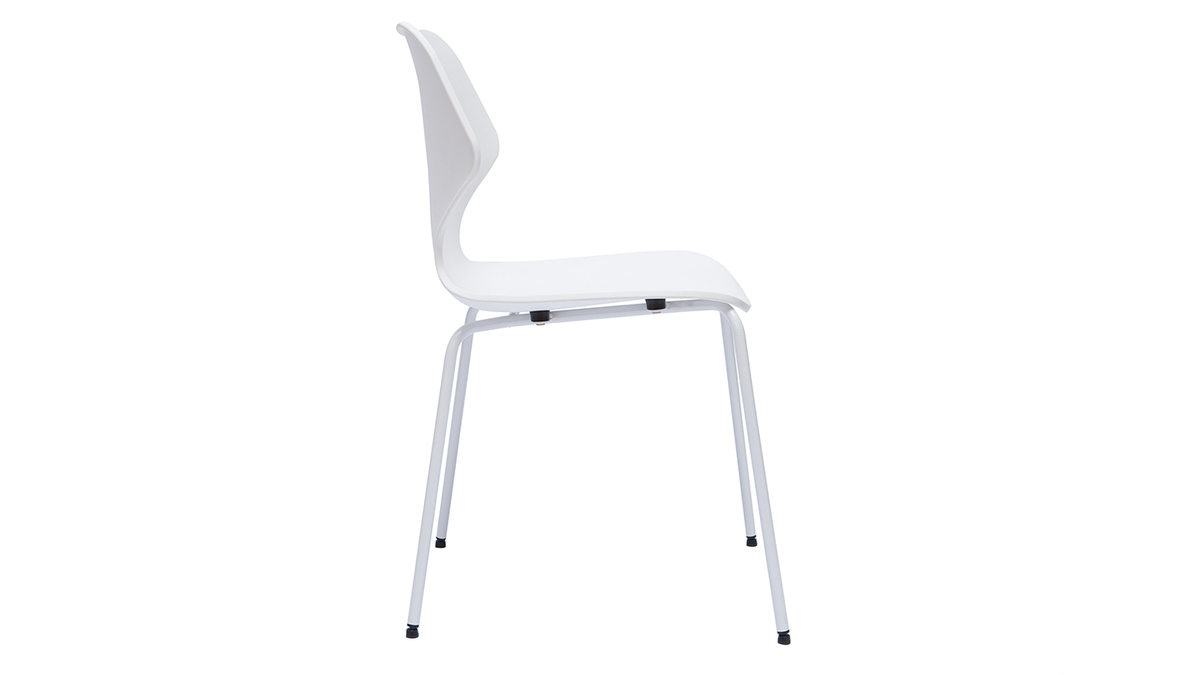 Chaises design blanches intrieur - extrieur (lot de 2) FLIP