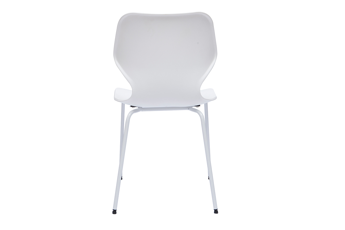 Chaises design blanches intrieur - extrieur (lot de 2) FLIP