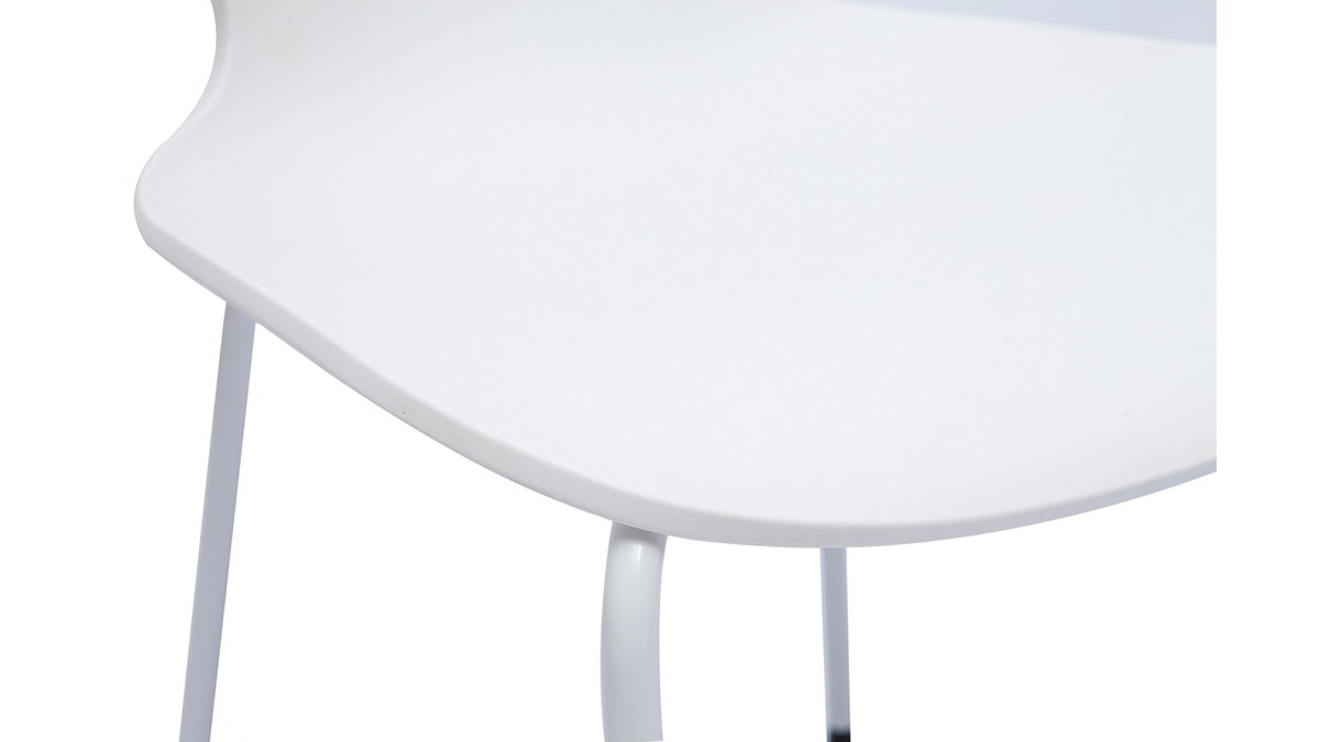 Chaises design blanches intrieur - extrieur (lot de 2) FLIP