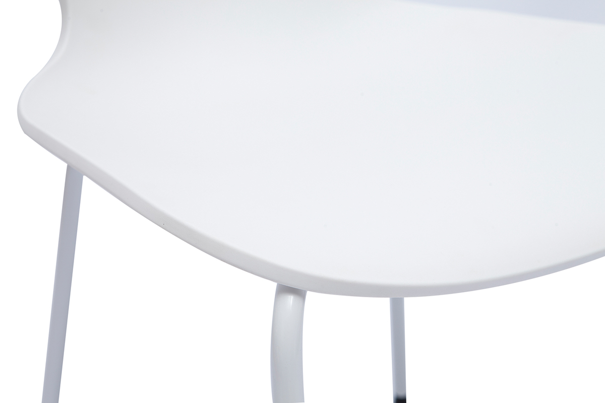 Chaises design blanches intrieur - extrieur (lot de 2) FLIP