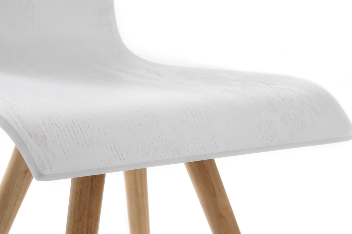 Chaises design bois et blanc (lot de 2) BALTIK