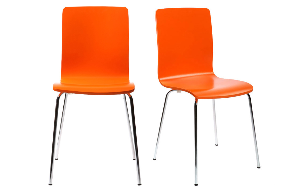 Chaises design cuisine orange (lot de 2) NELLY