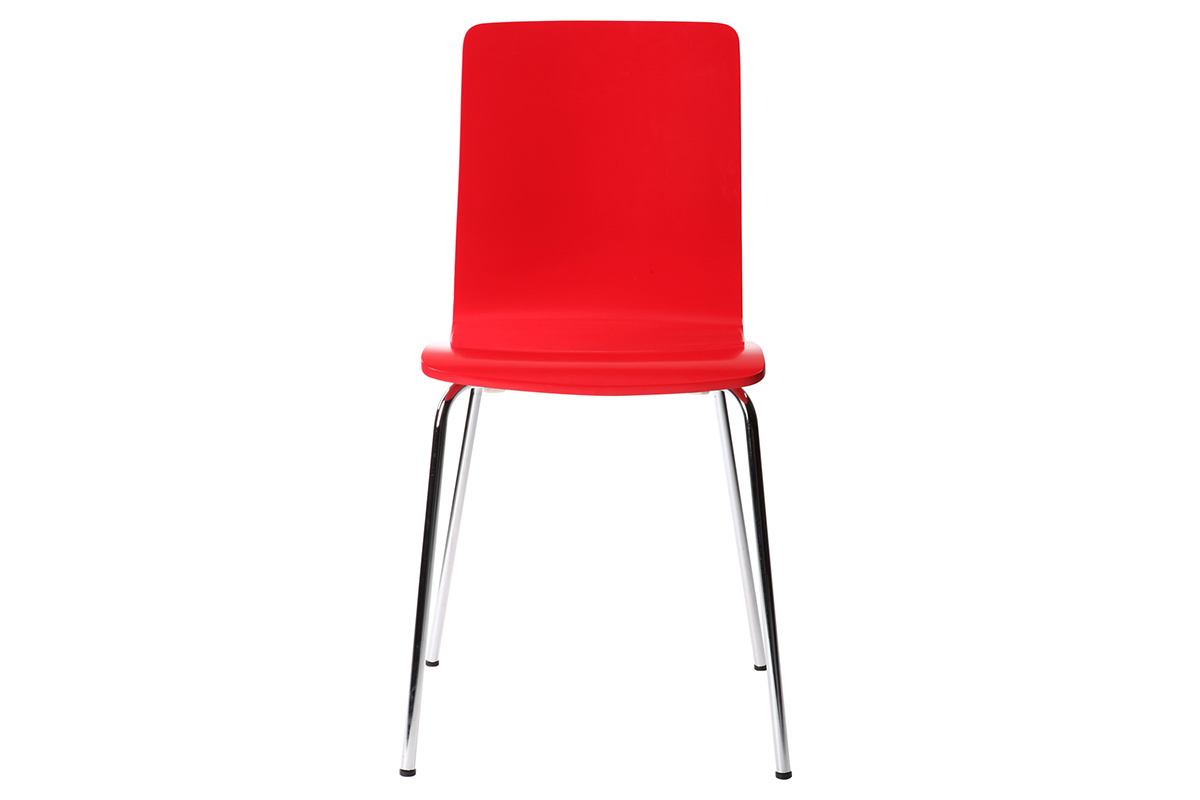 Chaises design cuisine rouges (lot de 2) NELLY