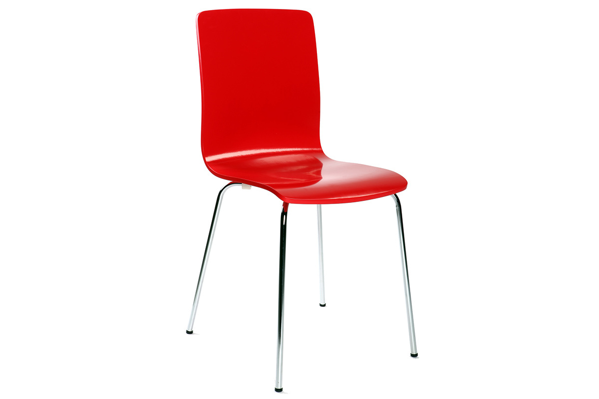 Chaises design cuisine rouges (lot de 2) NELLY