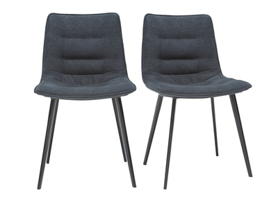 Chaises design effet velours gris fonc&eacute; (lot de 2) PARKER