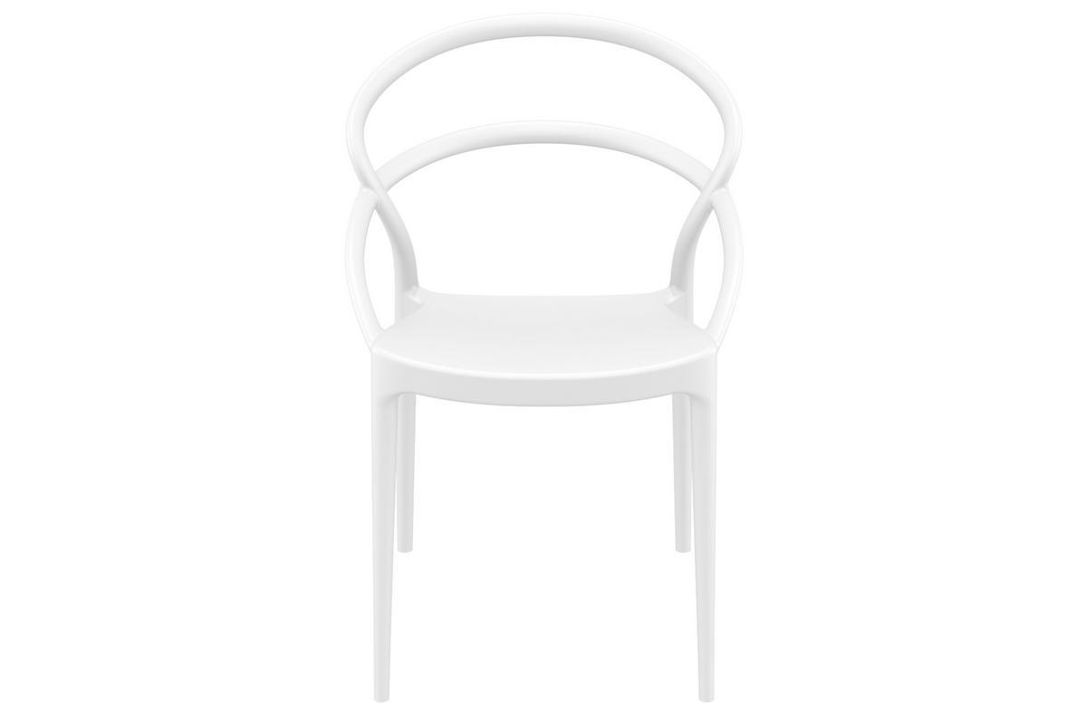 Chaises design empilables blanches int�rieur / ext�rieur (lot de 4) COLIBRI