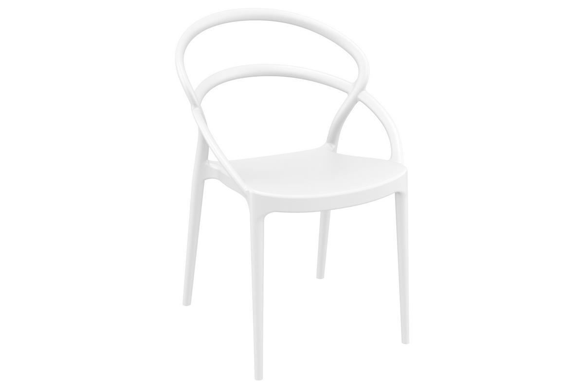 Chaises design empilables blanches int�rieur / ext�rieur (lot de 4) COLIBRI