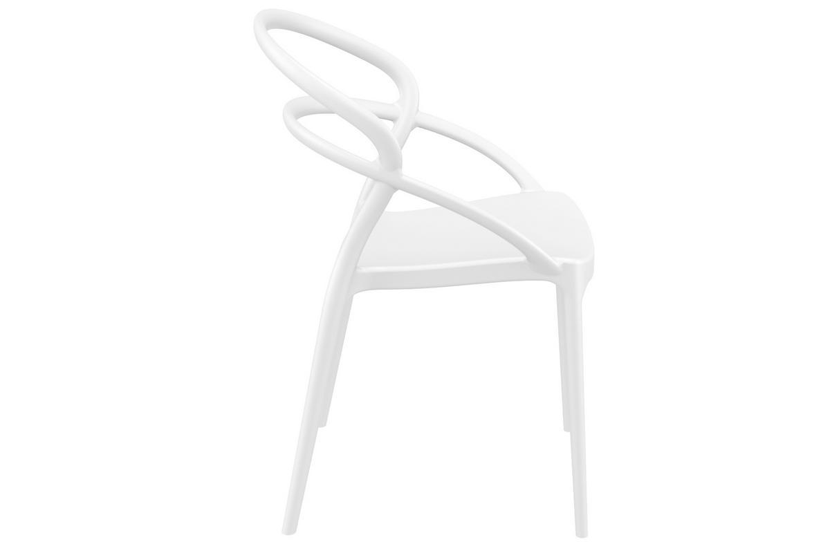 Chaises design empilables blanches int�rieur / ext�rieur (lot de 4) COLIBRI