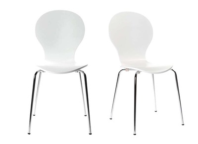 Chaises design empilables blanches - lot de 2 NEW ABIGAIL