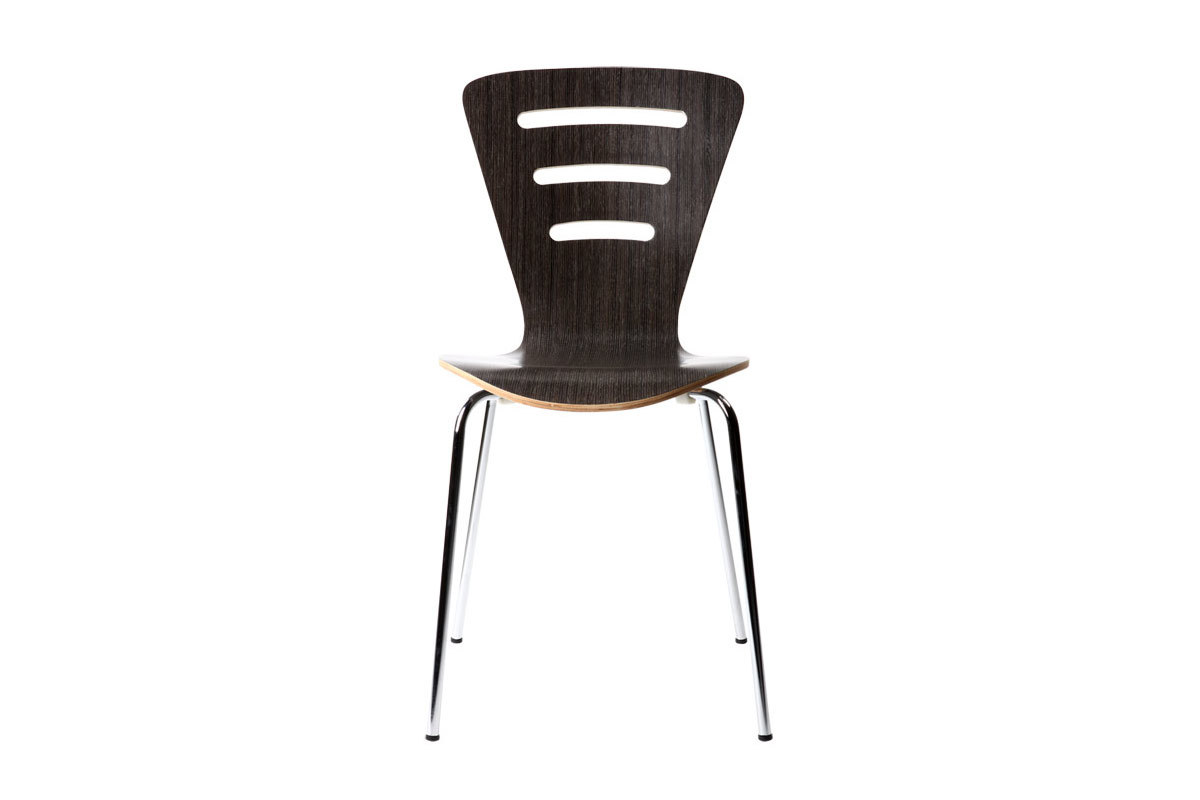Chaises design empilables bois noir (lot de 2) LENA