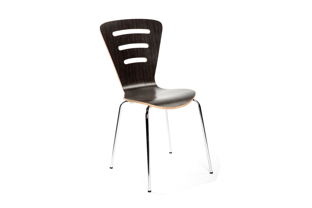 Chaises design empilables bois noir (lot de 2) LENA
