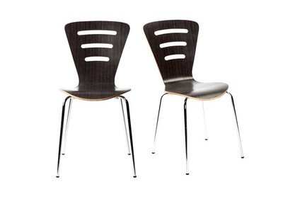 Chaises design empilables bois noir (lot de 2) LENA