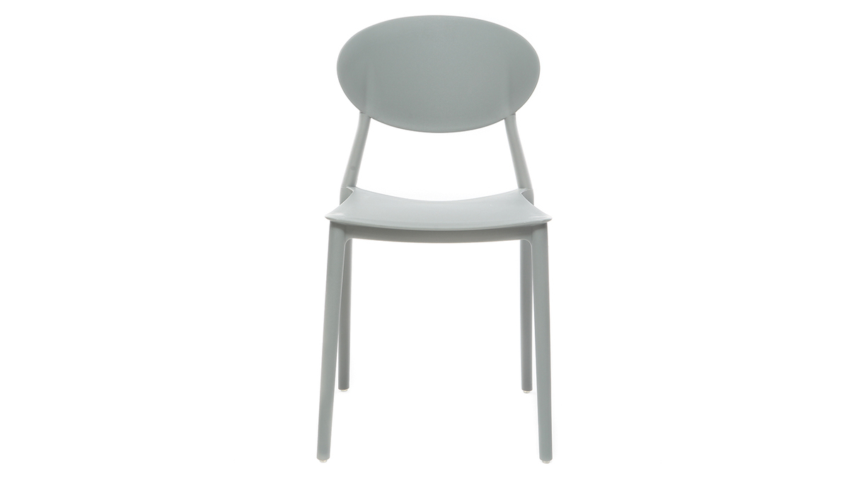 Chaises design empilables gris clair intrieur - extrieur (lot de 2) ANNA