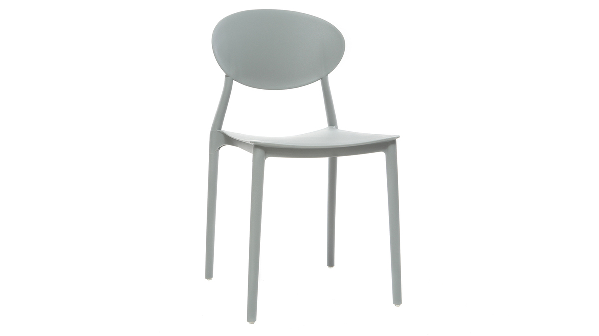 Chaises design empilables gris clair intrieur - extrieur (lot de 2) ANNA