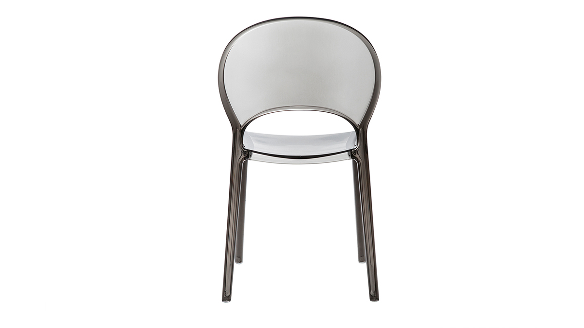 Chaises design empilables gris transparent intrieur - extrieur (lot de 2) YOPAL