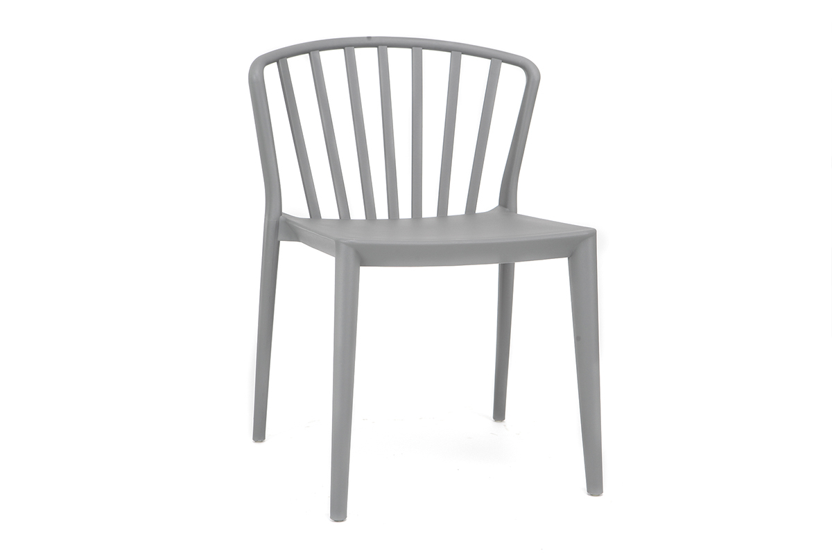 Chaises design empilables grises int�rieur / ext�rieur (lot de 2) PATIO