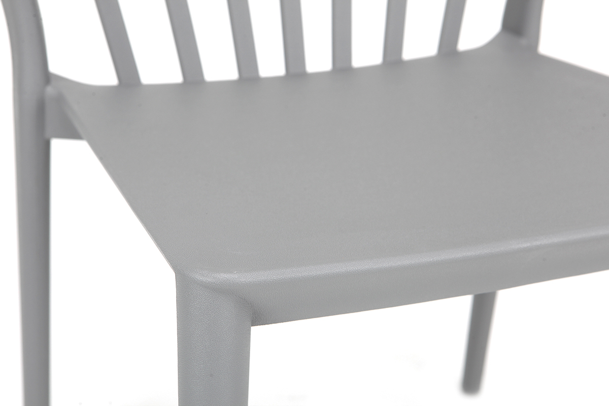 Chaises design empilables grises int�rieur / ext�rieur (lot de 2) PATIO