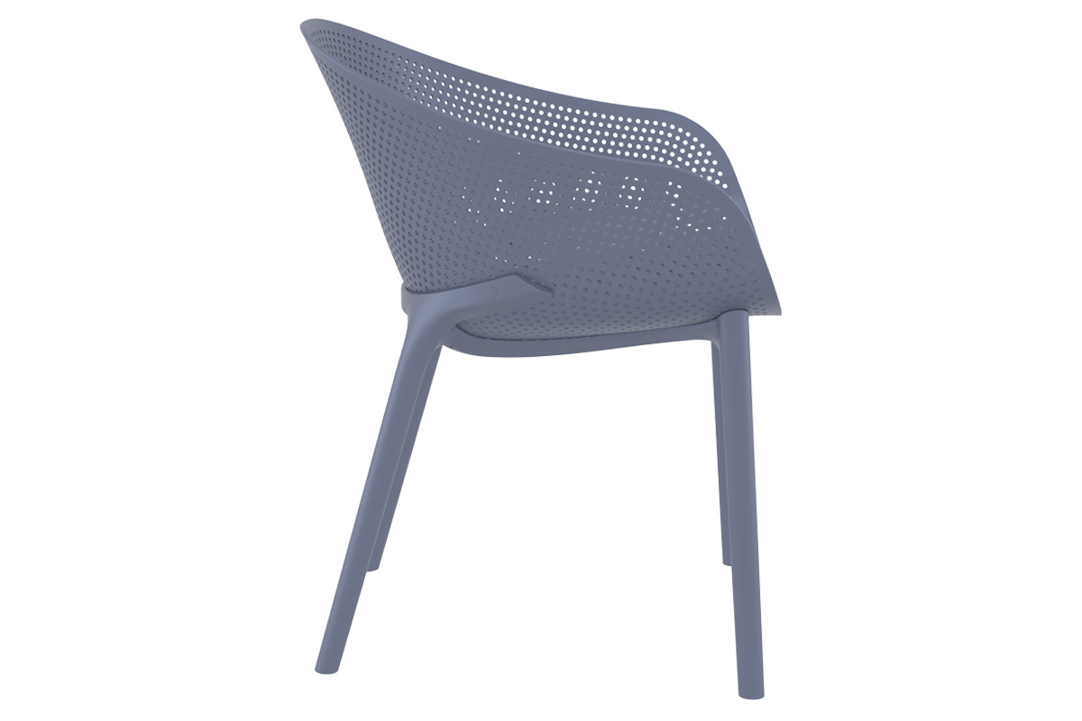 Chaises design empilables grises intrieur / extrieur (lot de 4) OSKOL