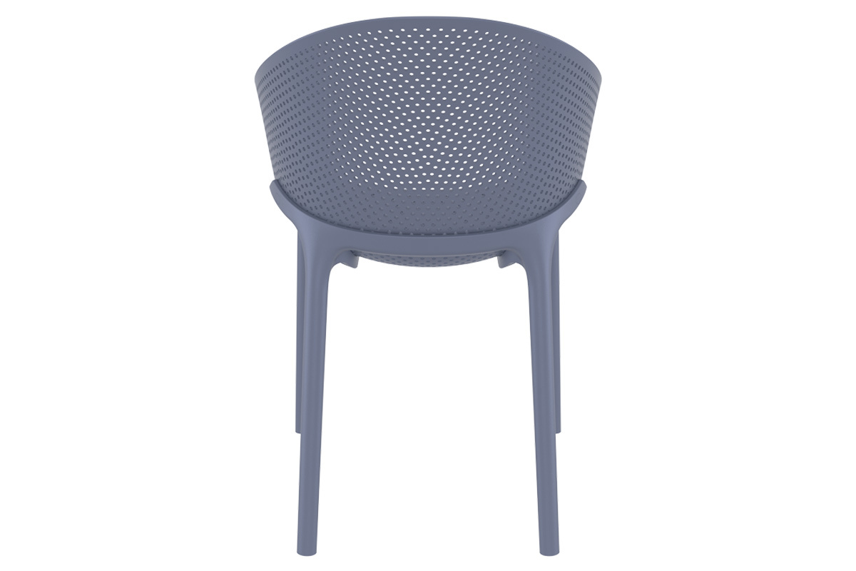 Chaises design empilables grises intrieur / extrieur (lot de 4) OSKOL
