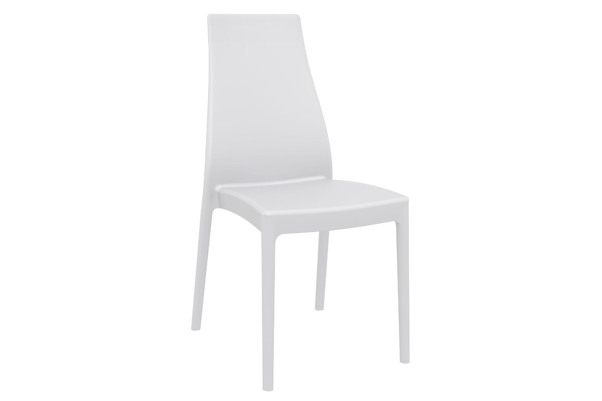 Chaises design empilables int�rieur / ext�rieur blanches (lot de 4) CONDOR