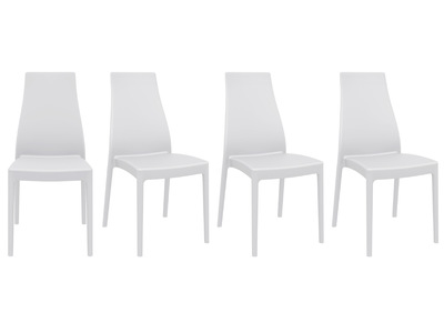 Chaises design empilables int&eacute;rieur / ext&eacute;rieur blanches (lot de 4) CONDOR
