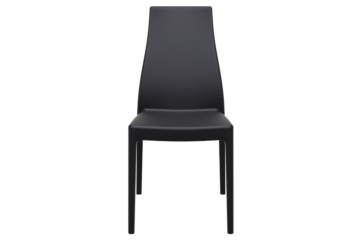 Chaises design empilables intrieur / extrieur noires (lot de 4) CONDOR