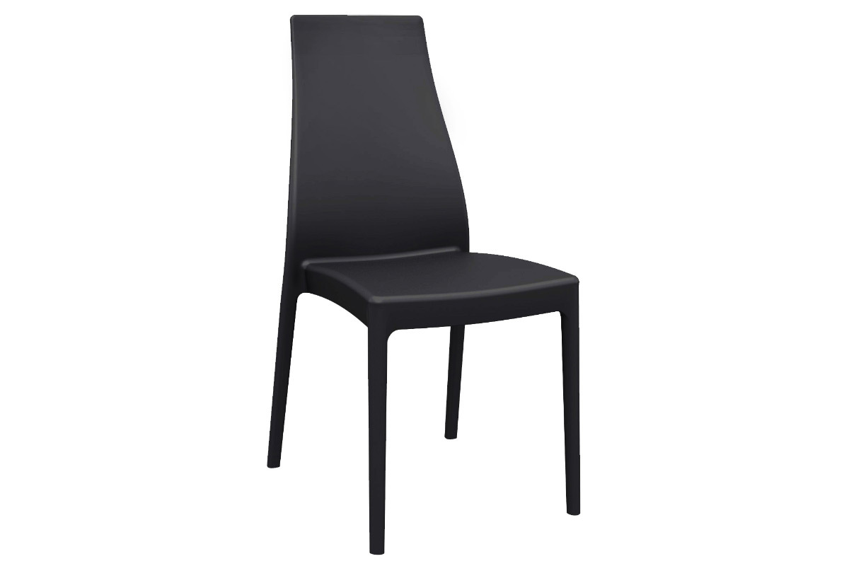 Chaises design empilables intrieur / extrieur noires (lot de 4) CONDOR