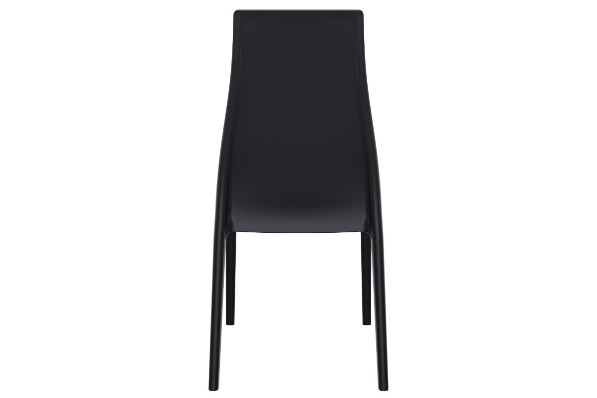 Chaises design empilables intrieur / extrieur noires (lot de 4) CONDOR