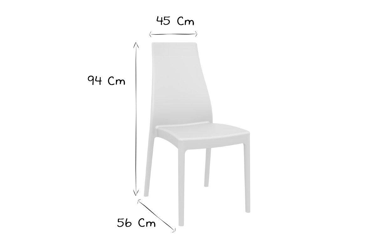 Chaises design empilables intrieur / extrieur noires (lot de 4) CONDOR