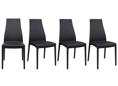 Chaises design empilables int&eacute;rieur / ext&eacute;rieur noires (lot de 4) CONDOR