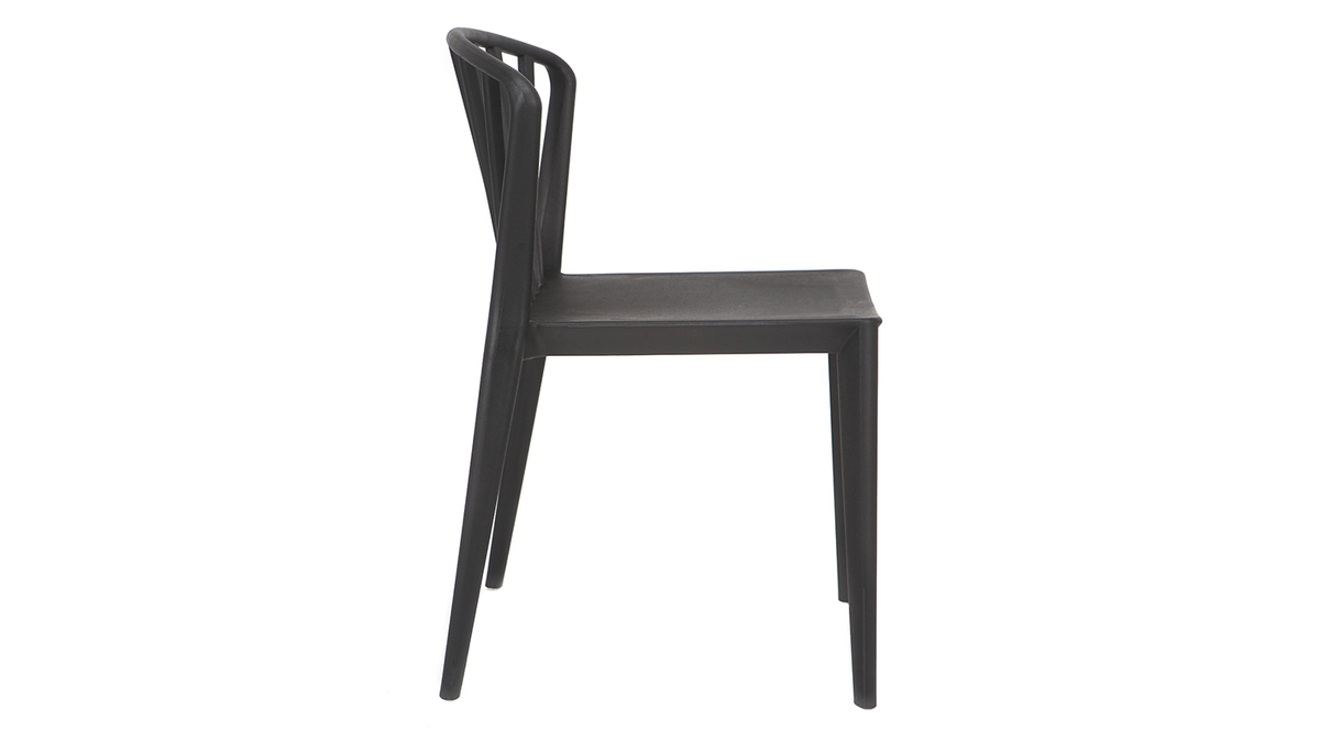 Chaises design empilables noires intrieur / extrieur (lot de 2) PATIO