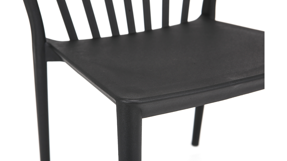 Chaises design empilables noires intrieur / extrieur (lot de 2) PATIO