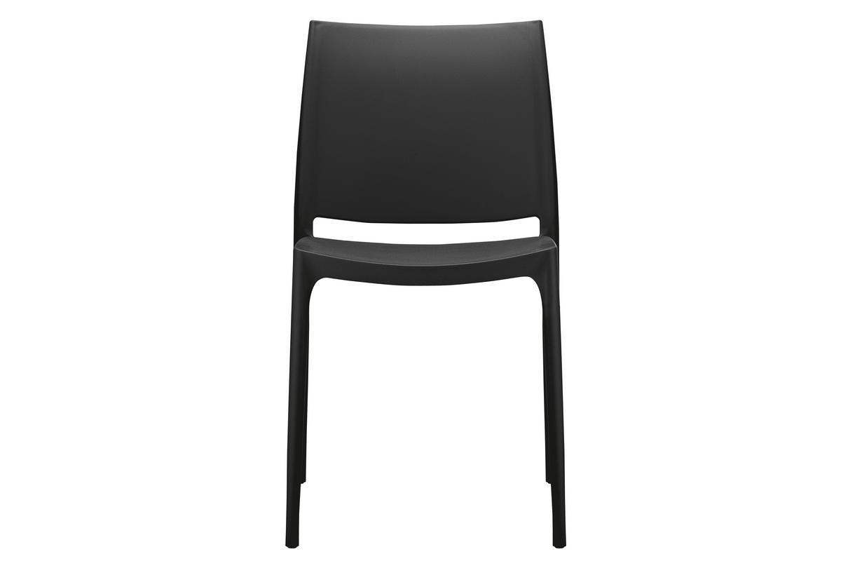 Chaises design empilables noires intrieur / extrieur (lot de 4) CALAO