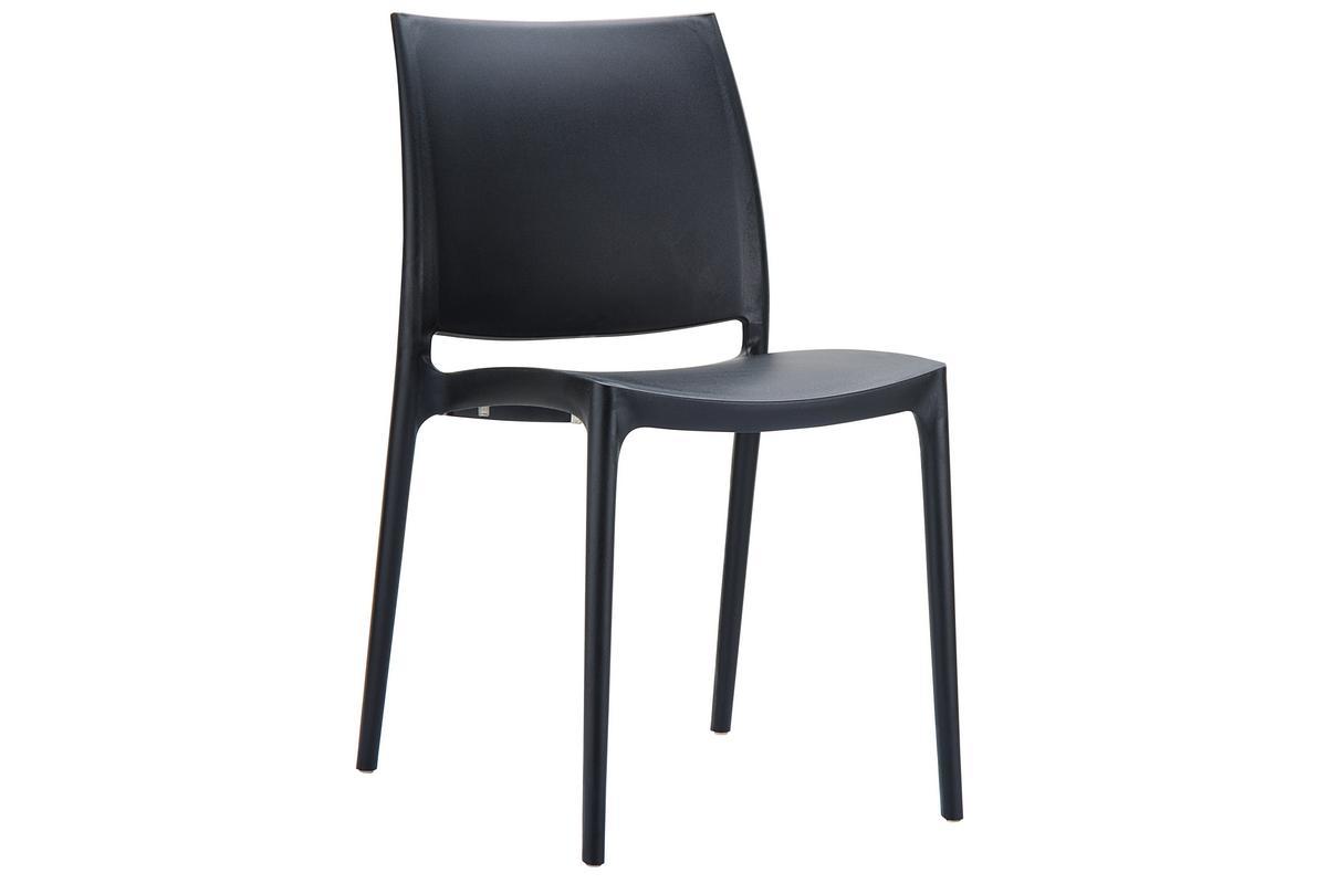 Chaises design empilables noires intrieur / extrieur (lot de 4) CALAO