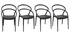 Chaises design empilables noires int&eacute;rieur / ext&eacute;rieur (lot de 4) COLIBRI