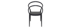 Chaises design empilables noires int&eacute;rieur / ext&eacute;rieur (lot de 4) COLIBRI