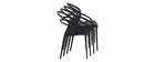 Chaises design empilables noires int&eacute;rieur / ext&eacute;rieur (lot de 4) COLIBRI