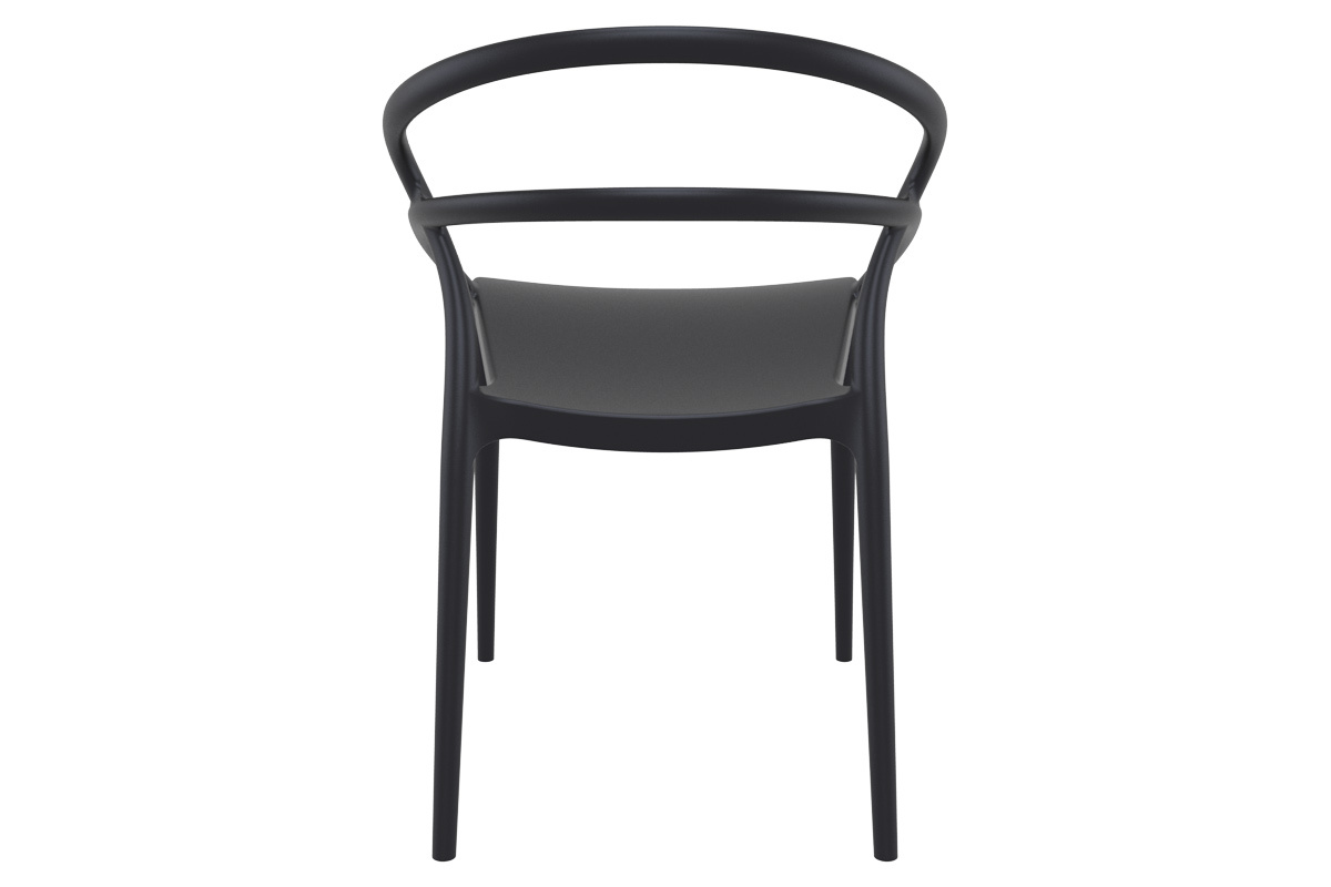 Chaises design empilables noires intrieur / extrieur (lot de 4) COLIBRI